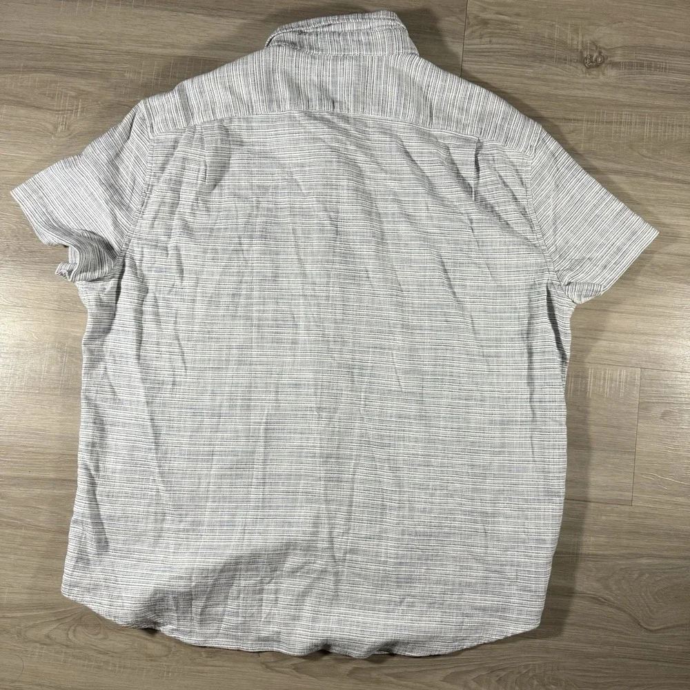 NWT ‎ J Crew Slub Dobby Striped Button Up Shirt Size 2XL Short Sleeve White